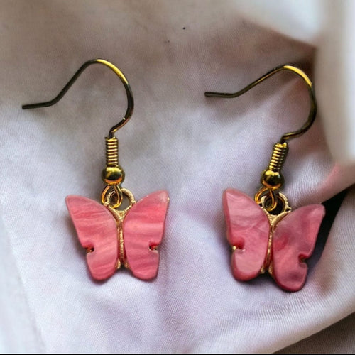 Schmetterlings-Ohrringe aus Kunstharz, Hypoallergen, verschiedene Farben Pink Schmuck Dreizack oesterreich handgemachte geschenke in wien