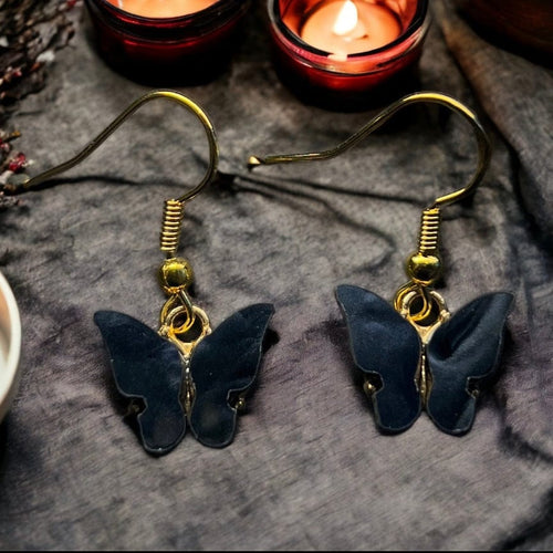 Schmetterlings-Ohrringe aus Kunstharz, Hypoallergen, verschiedene Farben Schwarz Schmuck Dreizack oesterreich handgemachte geschenke in wien