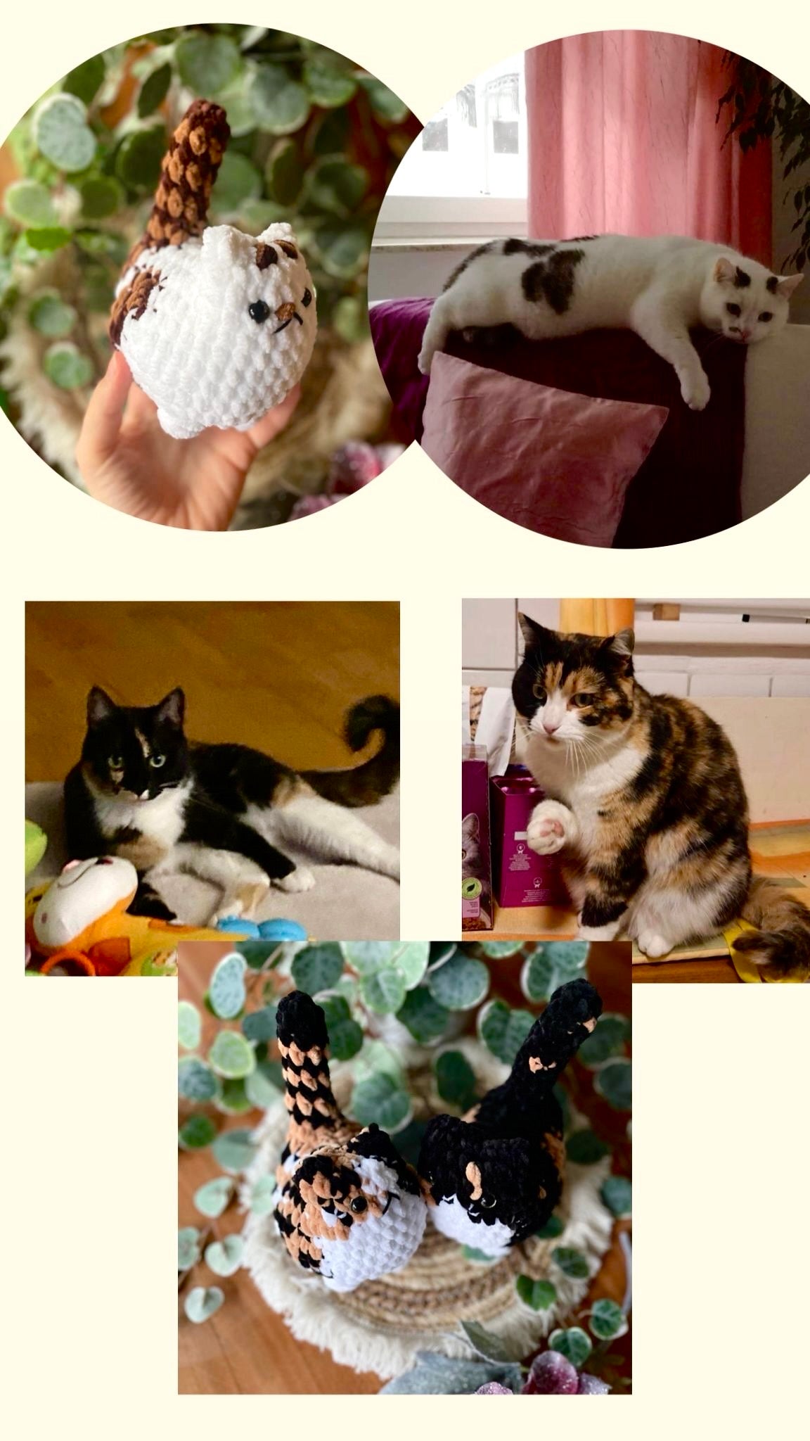 Personalisiertes Amigurumi Katzenplüschi handgefertigt nach Foto, Häkelkatze ca. 13–15 cm, einzigartiges Geschenk & Andenken von Loras Handicrafts Wien