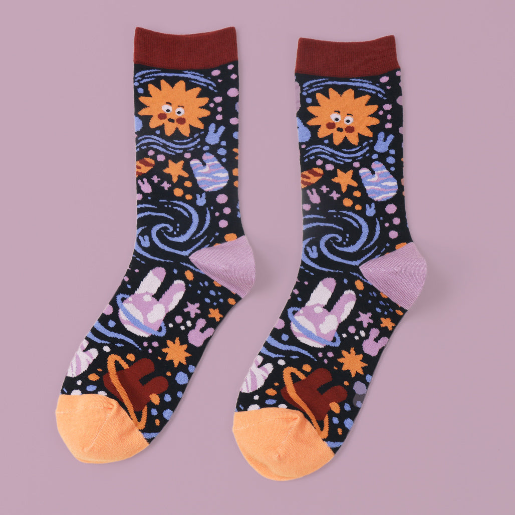Galaxy Bunnies | Baumwollsocken mit galaktischem Design