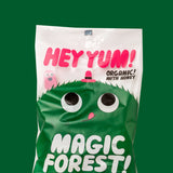HEY YUM! Magic Forest Bio Fruchtgummi mit Honignote in verschiedenen Tierformen wie Schmetterlingen und Eulen.