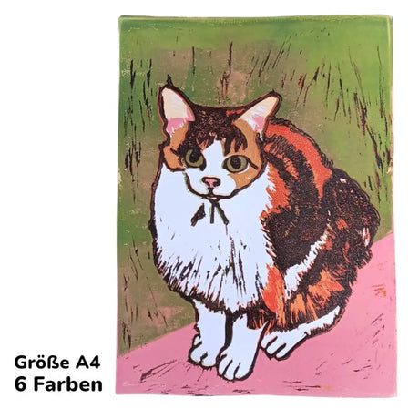 Custom Made Portrait Linolschnitt von Ivo Lederer – handgemachtes Kunstwerk nach deinem Foto, in A3/A4/A5, individuell gefertigt