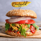 Senfgold „Fruchtig-Scharf“ Senfkaviar – handgemachter Senf aus Vorarlberg im Glas, 180 g, aromatisch-fruchtig mit Honig und Zitronensaft