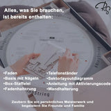RingString DIY-Set bei Dreizack Wien – personalisiertes Kunstwerk aus MDF, Nägeln und Faden, 50×50 cm oder 35×35 cm, mit Audio-Anleitung, vor Ort ansehbar, exklusiv in Österreich erhältlich