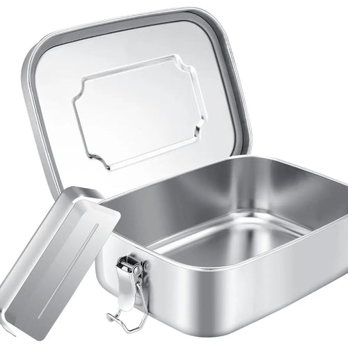 Edelstahl Lunchbox 1200 ml mit Gravur – 2 Fächer, auslaufsicher, plastikfrei & spülmaschinenfest, individuell graviert bei Dreizack Wien