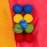 Handgemachtes Indoor-Boccia-Set aus Stoff von DieFeineArt, weiches Boccia-Spiel für drinnen, geeignet für Kinder, Senioren & Familien.
