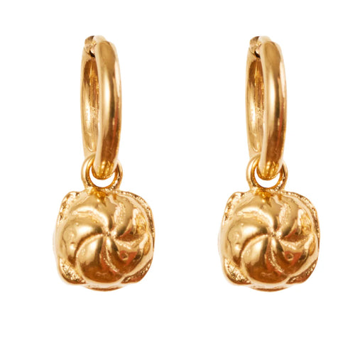 Leberkässemmel Hoops von Calior Jewelry – Wiener Statement-Ohrringe, Edelstahl mit 18K-Goldbeschichtung, wasserfester Schmuck
