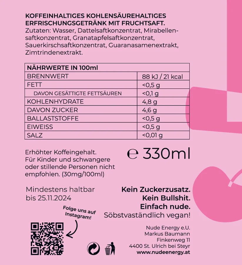 NUDE natürlicher Energy Drink Lebensmittel & Getränke Nude Energy oesterreich handgemachte geschenke in wien