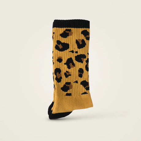 Sportliche Socken mit Leopardenmuster aus Baumwolle, nahtlos verarbeitet mit gepolsterter Innensohle.