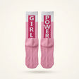 Rosa Sportsocken für Damen aus Baumwolle mit Girl Power Schriftzug und gepolsterter Sohle. — Pink