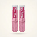 Rosa Sportsocken für Damen aus Baumwolle mit Girl Power Schriftzug und gepolsterter Sohle. — Pink
