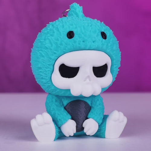 Hai Figur als Schlüsselanhänger – Skullies Collectible „Bitey“, witzige Totenkopf-Deko in Wunschfarbe