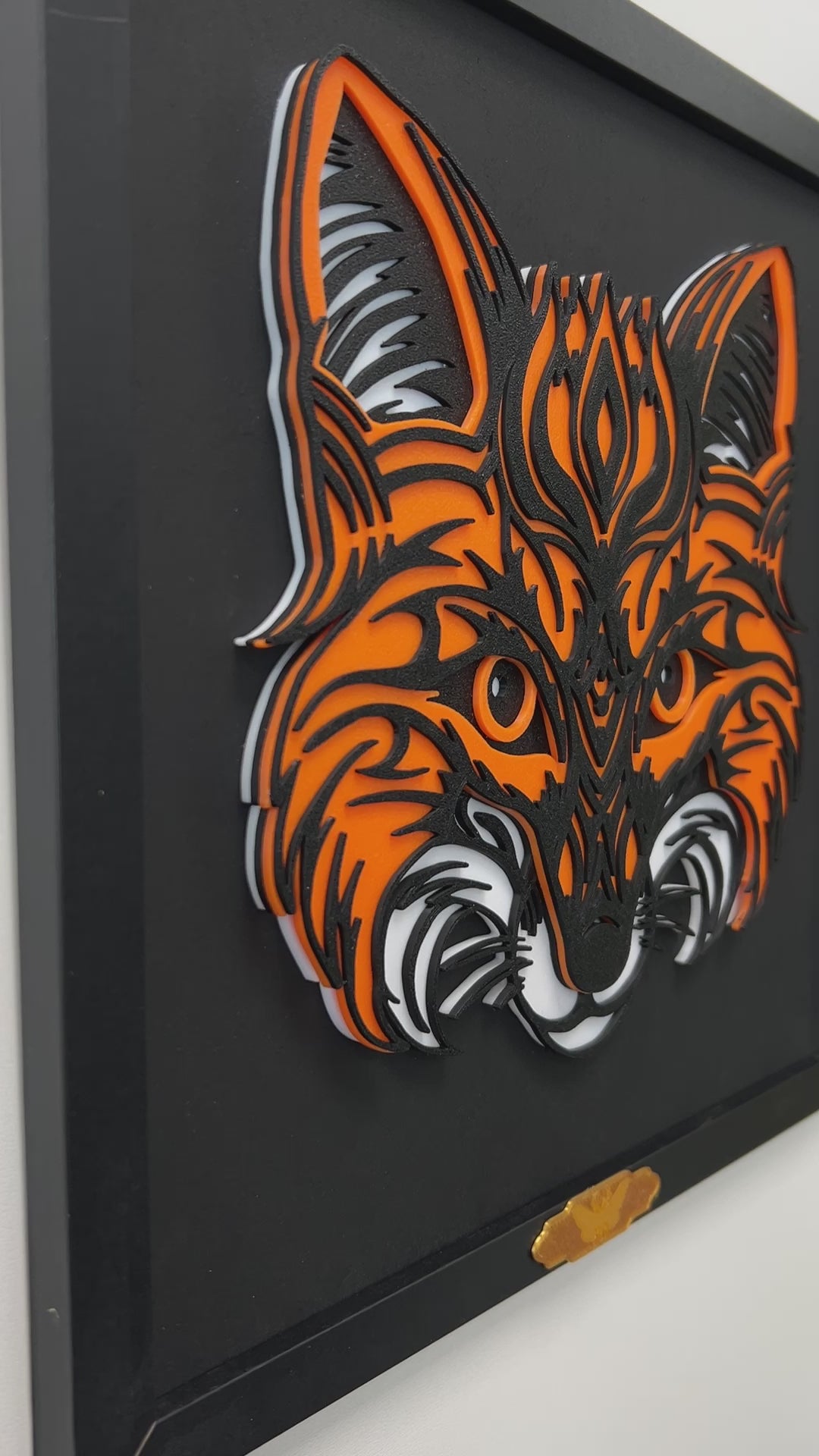 Fuchs im Holzrahmen | Layered Art & 3D-Druck