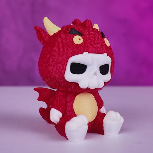 Tinder Skullies Drache – Totenkopf-Figur im Drachenkostüm, mit Flügeln & Hörnern, personalisierbar, Geschenkidee für Fantasy-Fans