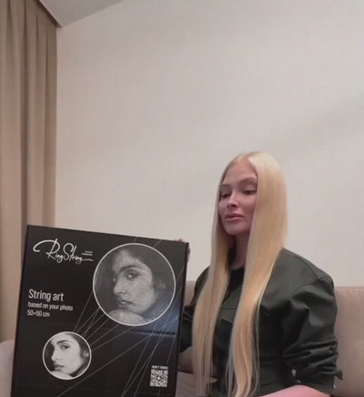 RingString DIY-Set bei Dreizack Wien – personalisiertes Kunstwerk aus MDF, Nägeln und Faden, 50×50 cm oder 35×35 cm, mit Audio-Anleitung, vor Ort ansehbar, exklusiv in Österreich erhältlich