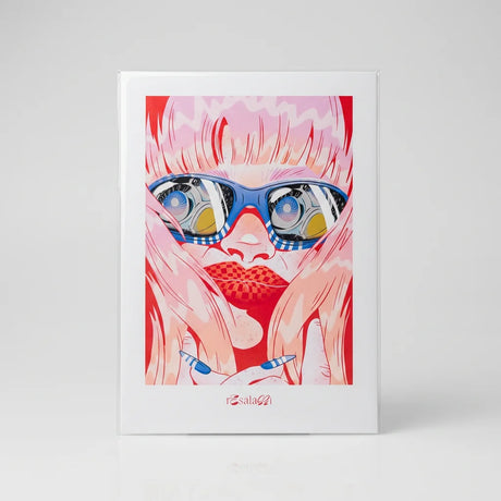 A4 Kunstdruck mit lebendigen Farben und abstrakten Motiven im Stil der Queer Kunst, auf mattem Papier gedruckt.