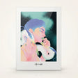 A4 Kunstdruck im Hochformat mit abstrakter Queer Kunst in lebhaften Farben und feiner Textur.