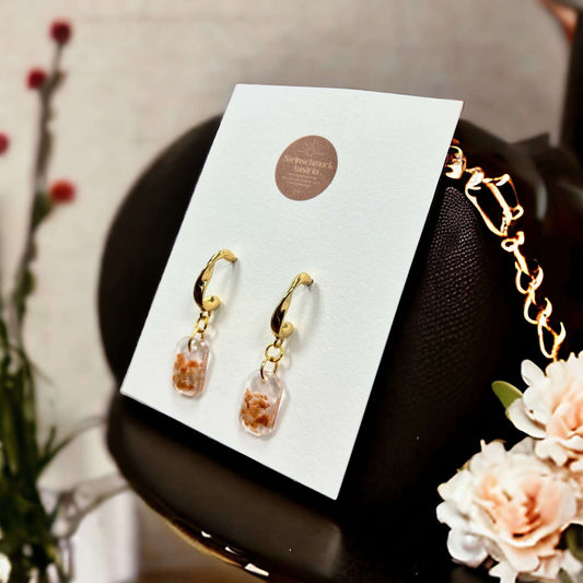 Handgemachte Steinschmuck Ohrringe Creole Orange Schmuck Steinschmuck Austria oesterreich handgemachte geschenke in wien