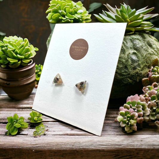Handgemachte Steinschmuck Ohrstecker Dreieckig Mix Schmuck Steinschmuck Austria oesterreich handgemachte geschenke in wien