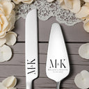 Tortenheber und Messer Set Gold oder Silber – Edelstahl Hochzeits-Set mit Gravur, personalisierbar, graviert in Wien, Geschenkidee Dreizack Wien