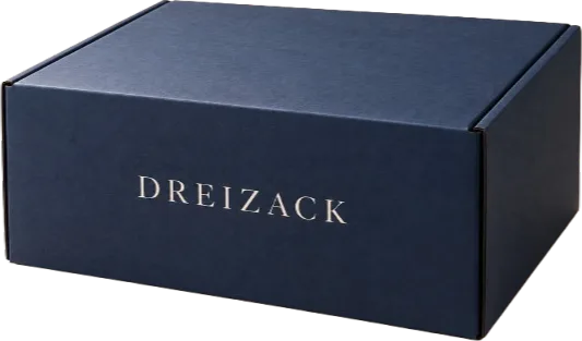 Große Dreizack Mystery Box in Dunkelblau mit hellem Dreizack-Schriftzug